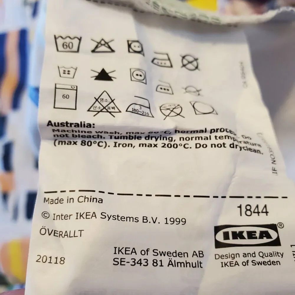 Vtg 1999 IKEA The Overallt Collection Duvet 2 Pillowcases African Print Queen